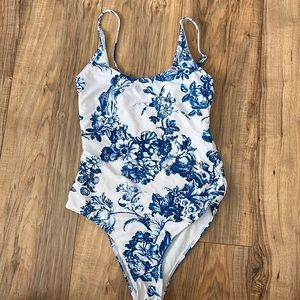 Vintage floral one piece swim suit